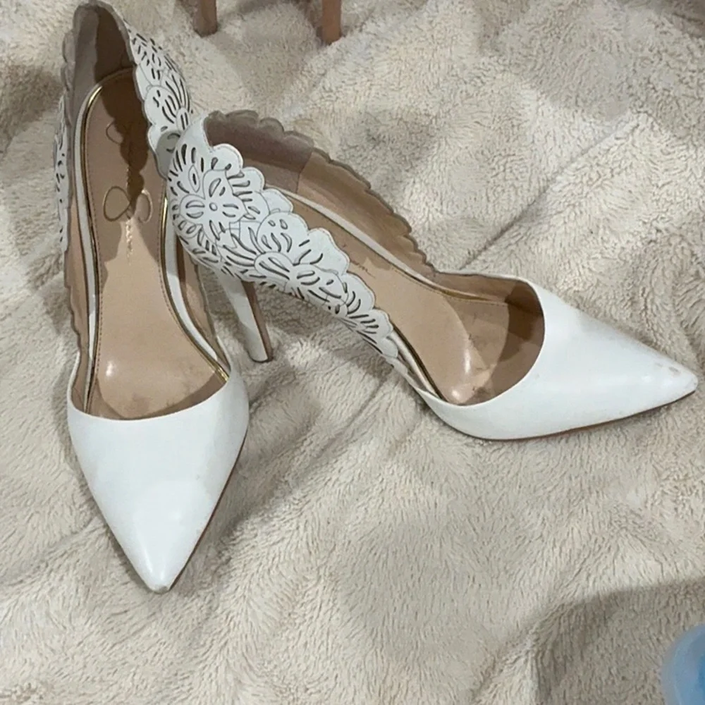 Jessica Simpson White and Tan Heels - Picture 2 of 4